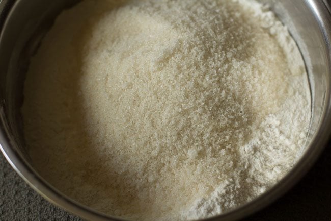 sugar added to flour. 