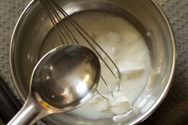 water added to curd. 